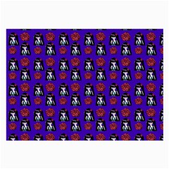 Girl Flower Pattern Royal Blue Large Glasses Cloth by snowwhitegirl