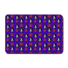 Girl Flower Pattern Royal Blue Small Doormat  by snowwhitegirl