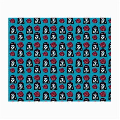 Girl Flower Pattern Blue Small Glasses Cloth by snowwhitegirl