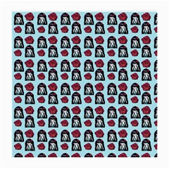 Girl Flower Pattern Light Blue Medium Glasses Cloth (2 Sides) by snowwhitegirl