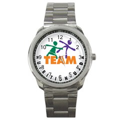 USDA Team Nutrition Logo Sport Metal Watch