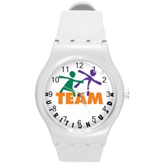 USDA Team Nutrition Logo Round Plastic Sport Watch (M)