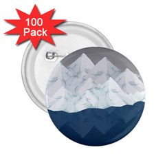 Snow Mountains Sea Sun Landscape 2 25  Buttons (100 Pack)  by Wegoenart