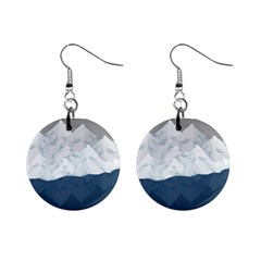 Snow Mountains Sea Sun Landscape Mini Button Earrings by Wegoenart