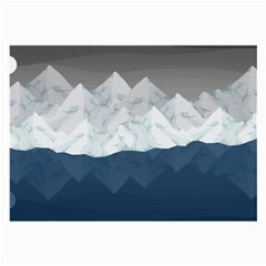 Snow Mountains Sea Sun Landscape Large Glasses Cloth (2 Sides) by Wegoenart