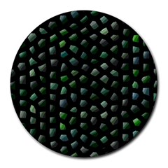 Abstract Green Design Scales Round Mousepads by Wegoenart