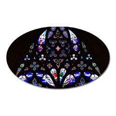 Barcelona Cathedral Spain Stained Glass Oval Magnet by Wegoenart