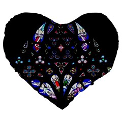 Barcelona Cathedral Spain Stained Glass Large 19  Premium Heart Shape Cushions