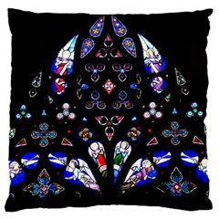 Barcelona Cathedral Spain Stained Glass Large Flano Cushion Case (one Side) by Wegoenart