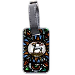 Spain Catalonia Montserrat Church  Stained Glass Luggage Tag (two Sides) by Wegoenart