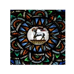 Spain Catalonia Montserrat Church  Stained Glass Small Satin Scarf (square) by Wegoenart