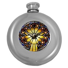 Spain Catalonia Montserrat Church Round Hip Flask (5 Oz) by Wegoenart