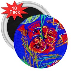 Poppies 3  Magnets (10 Pack)  by bestdesignintheworld