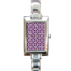 Pansies Pink Pattern Rectangle Italian Charm Watch by snowwhitegirl