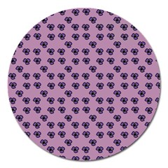 Pansies Pink Pattern Magnet 5  (round) by snowwhitegirl