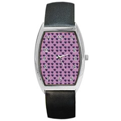 Pansies Pink Pattern Barrel Style Metal Watch