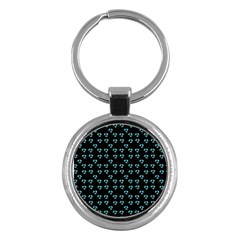 Aqua Pansies Key Chain (round) by snowwhitegirl