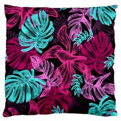 Leaves Large Flano Cushion Case (two Sides) by Sobalvarro