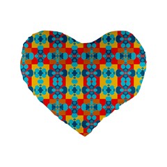 Pop Art  Standard 16  Premium Flano Heart Shape Cushions by Sobalvarro