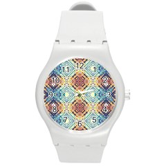 Pattern Round Plastic Sport Watch (m) by Sobalvarro