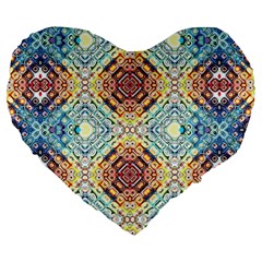 Pattern Large 19  Premium Heart Shape Cushions by Sobalvarro