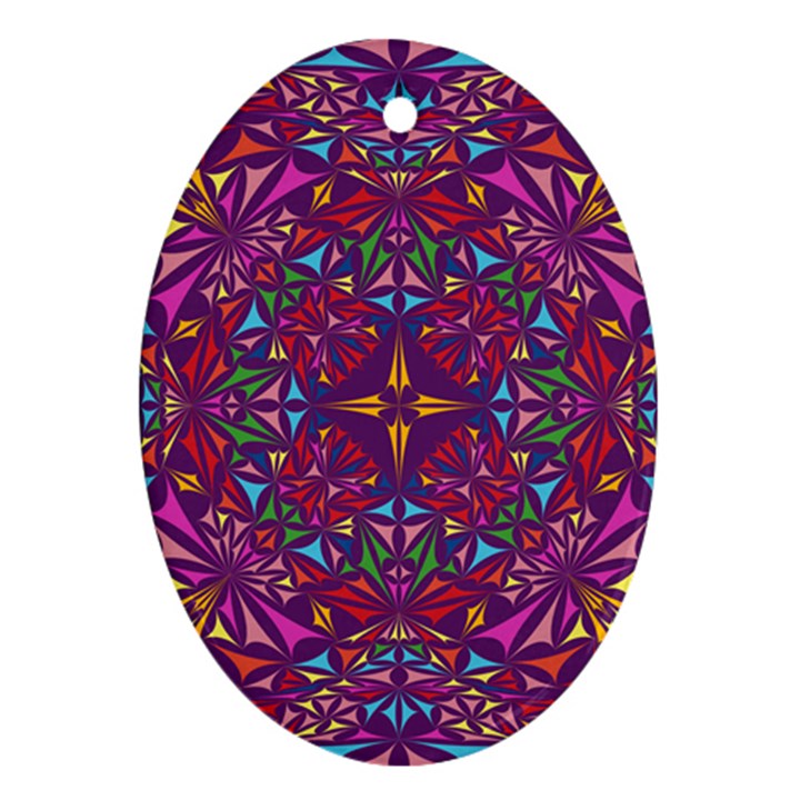 Kaleidoscope  Oval Ornament (Two Sides)