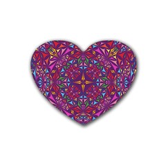Kaleidoscope  Rubber Coaster (heart)  by Sobalvarro