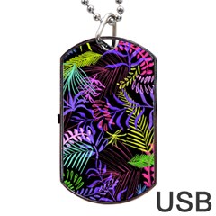 Leaves  Dog Tag Usb Flash (one Side) by Sobalvarro