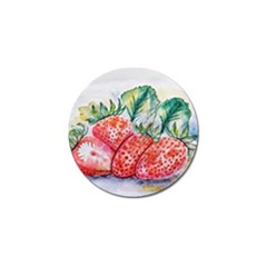 Strawberry Watercolor Figure Golf Ball Marker by Wegoenart