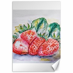 Strawberry Watercolor Figure Canvas 12  X 18  by Wegoenart