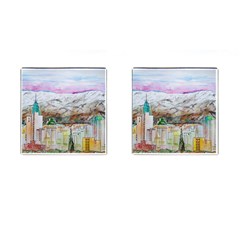 Mendoza City Argentina Mountains Cufflinks (square) by Wegoenart