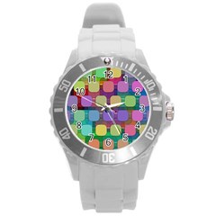 Pattern  Round Plastic Sport Watch (l) by Sobalvarro