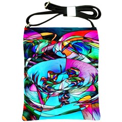 Abstract Flower Painting Shoulder Sling Bag by Wegoenart