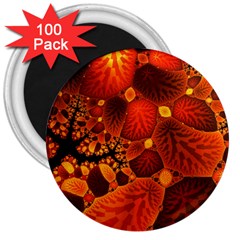 Leaf Autumn Nature Background 3  Magnets (100 Pack) by Wegoenart