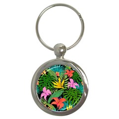Tropical Greens Key Chain (round) by Sobalvarro
