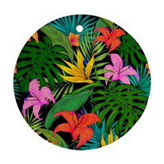 Tropical Greens Round Ornament (two Sides) by Sobalvarro