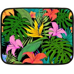 Tropical Greens Fleece Blanket (mini) by Sobalvarro