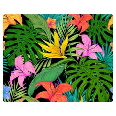 Tropical Greens Double Sided Flano Blanket (medium)  by Sobalvarro