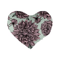 Flowers Standard 16  Premium Heart Shape Cushions by Sobalvarro