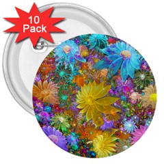 Apo Flower Power  3  Buttons (10 Pack)  by WolfepawFractals
