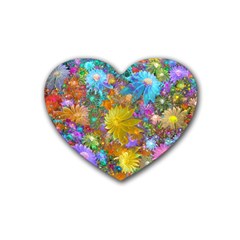 Apo Flower Power  Rubber Coaster (heart)  by WolfepawFractals