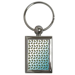 Blue Gradient Flower Key Chain (rectangle) by snowwhitegirl