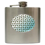 Blue Gradient Flower Hip Flask (6 oz) Front