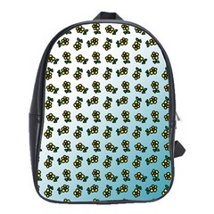 Blue Gradient Flower School Bag (large)