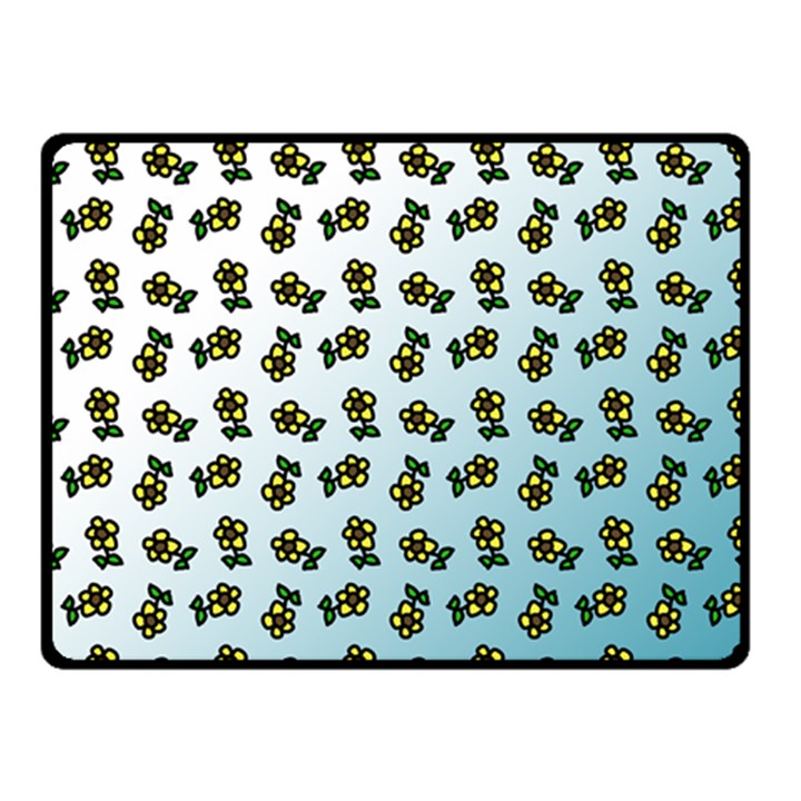 Blue Gradient Flower Fleece Blanket (Small)