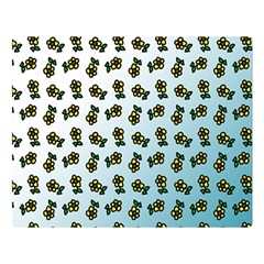 Blue Gradient Flower Double Sided Flano Blanket (large)  by snowwhitegirl