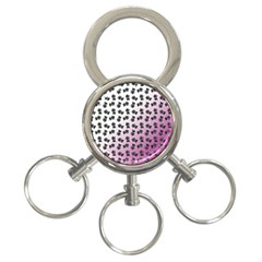 Magenta Gradient Flower 3-ring Key Chain