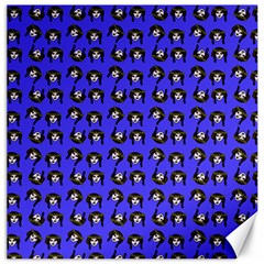 Retro Girl Daisy Chain Pattern Blue Canvas 12  X 12  by snowwhitegirl