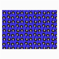 Retro Girl Daisy Chain Pattern Blue Large Glasses Cloth