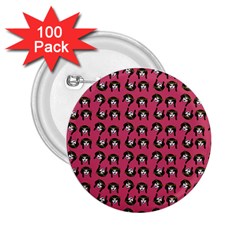 Retro Girl Daisy Chain Pattern Pink 2 25  Buttons (100 Pack)  by snowwhitegirl